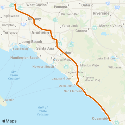 Metrolink Metrolink Orange County Line map