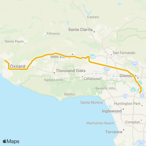 Metrolink Metrolink Ventura County Line map