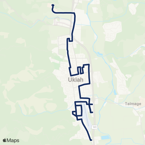 MTA Ukiah Local map