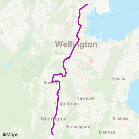 Metlink Kingston - Brooklyn - Wellington map