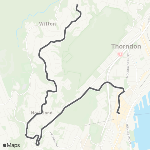 Metlink Mairangi - Glenmore St - Brandon St map