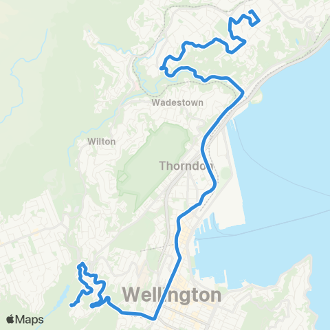 Metlink Khandallah - Wellington - Aro Val - Highbury map