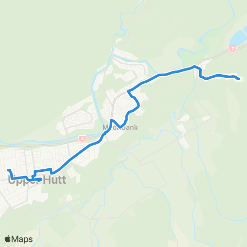 Metlink Te Marua - Timberlea - Maoribank - Upper Hutt map