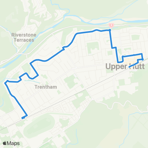 Metlink Trentham - Elderslea - Upper Hutt map