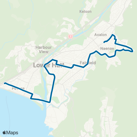 Metlink Naenae - Waterloo - Lower Hutt - Petone map