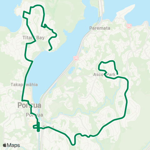 Metlink Titahi Bay - Porirua - Ascot Park map