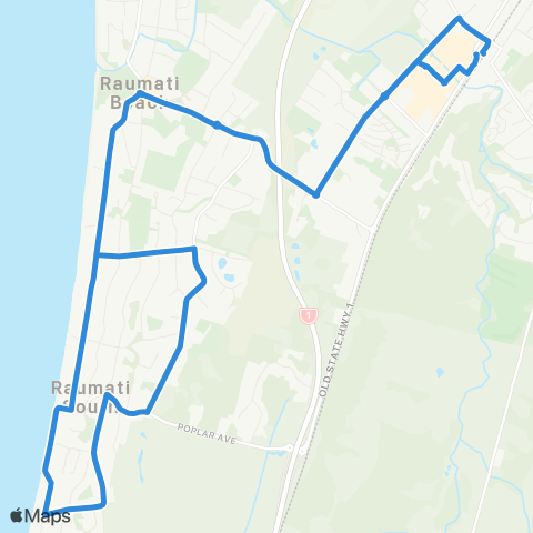 Metlink Paraparaumu - Raumati S - Paraparaumu map