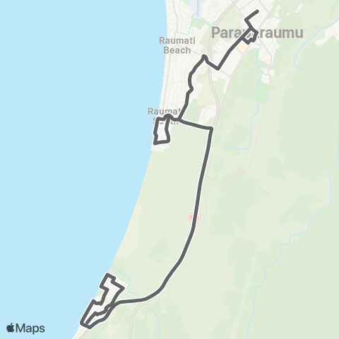 Metlink Paekakariki - Paraparaumu - Kapiti Health Ctr map