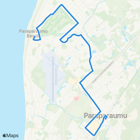 Metlink Paraparaumu Bch - Paraparaumu (via Guildford Dr) map