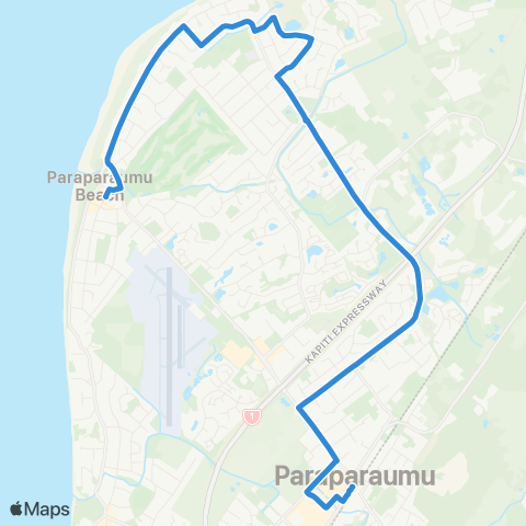 Metlink Paraparaumu Bch - Paraparaumu (via Mazengarb Rd) map