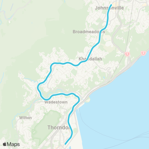 Metlink Johnsonville Line (Johnsonville - Wellington) map