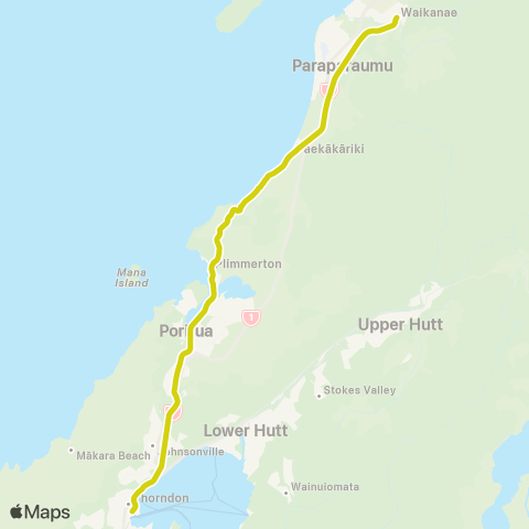 Metlink Kapiti Line (Waikanae - Wellington) map