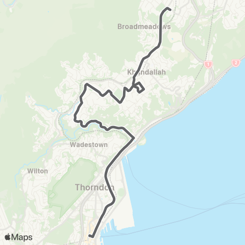 Metlink Khandallah - Ngaio - Brandon Street map