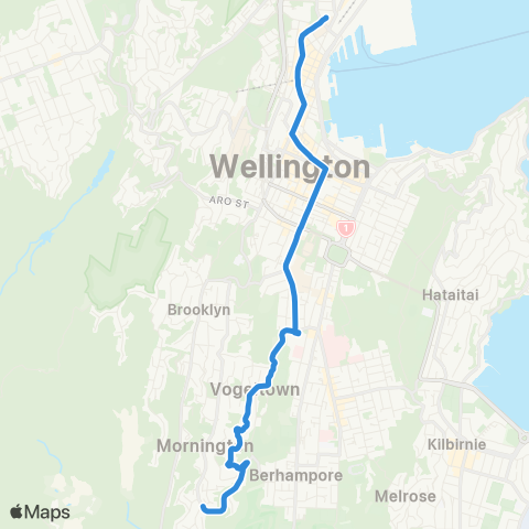 Metlink Vogeltown - Wellington map