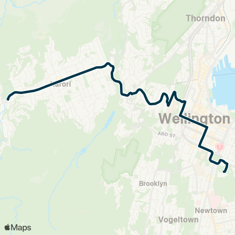 Metlink Wellington College - Kelburn - Karori map