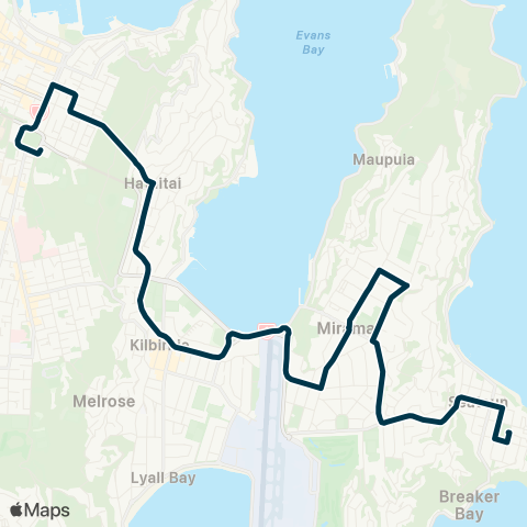 Metlink St Mark’s Sch - Hataitai - Miramar - Seatoun map