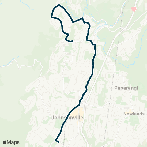 Metlink Raroa Normal Intermediate Sch - Johnsonville - Churton Pk N map