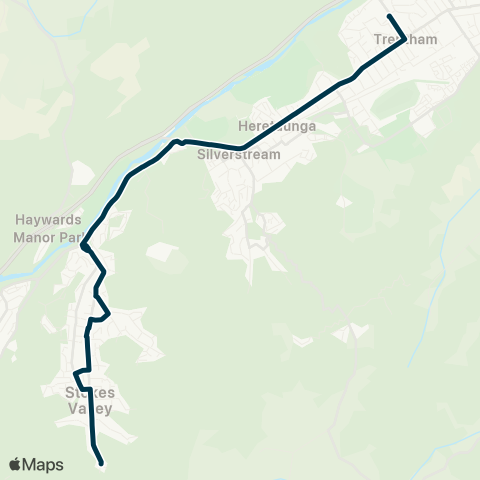 Metlink Stokes Valley - Upper Hutt College map