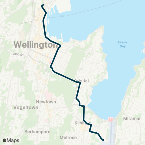 Metlink Wellington - St Patrick's & Rongotai Colleges map