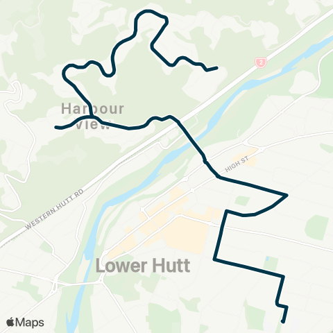 Metlink Hutt Intermediate, Ss Peter and Paul & Eastern Hutt Schools - Harbour View map