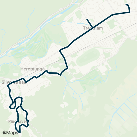 Metlink Pinehaven - Silverstream, Fergusson Intermediate & Maidstone Intermediate Schools map