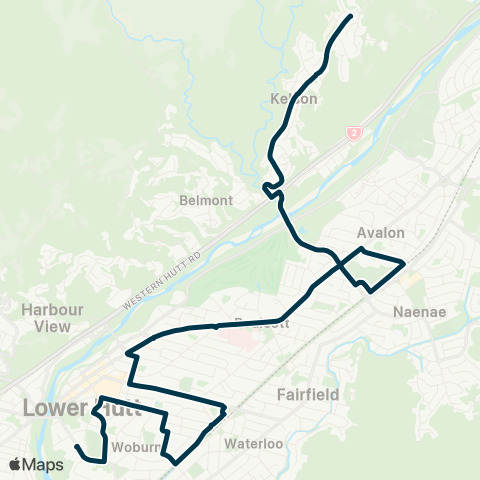 Metlink Kelson - Hutt Central Schools map