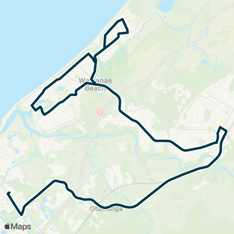 Metlink Waikanae Bch - Waikanae - Waikanae Sch & Paraparaumu Coll map