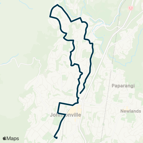 Metlink Churton Pk - Johnsonville - Raroa Normal Intermediate Sch map