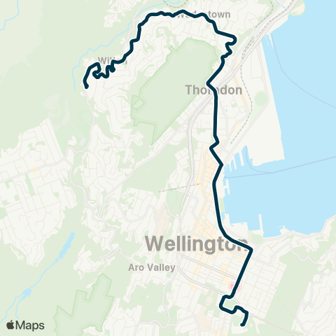 Metlink Wellington Coll - Wellington - Wadestown - Wilton map