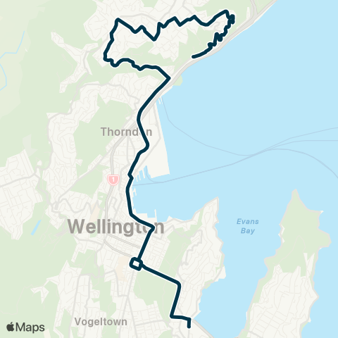 Metlink Khandallah - Ngaio - Wellington Coll, St Mark's Sch & St Patrick's Coll map