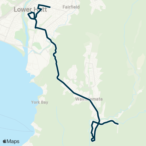 Metlink Wainuiomata S - Hutt Val HS, Sacred Heart & St Bernard's Colleges map