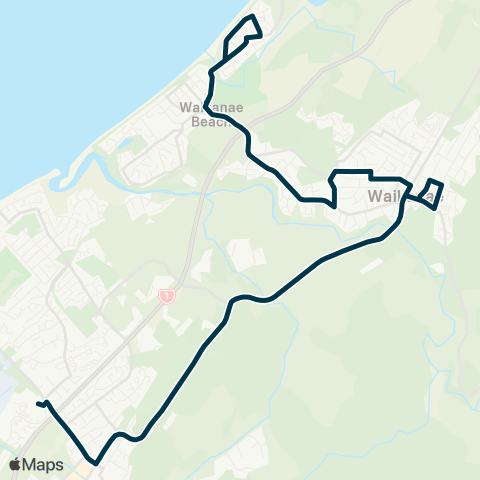 Metlink Waikanae Bch N - Waikanae - Kapanui, Waikanae & Our Lady of Kapiti Schools map