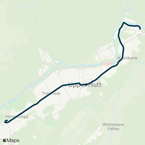 Metlink Emerald Hill - Upper Hutt - St Patrick's Coll map