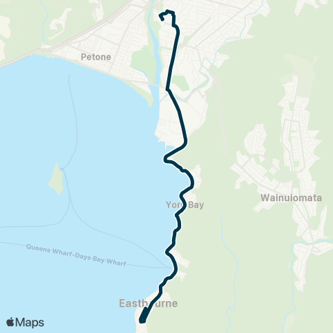 Metlink Muritai & San Antonio Schools - Moera map