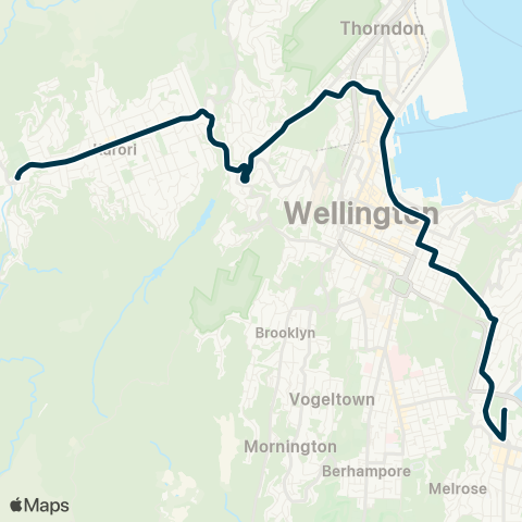 Metlink St Patrick's Coll - Hataitai - Mt Victoria - Karori map