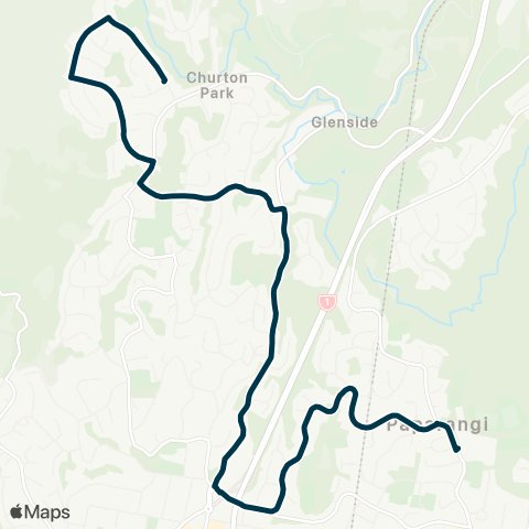 Metlink Churton Pk - Newlands Coll & Intermediate Sch (via Erlestoke Cres & Middleton Rd) map