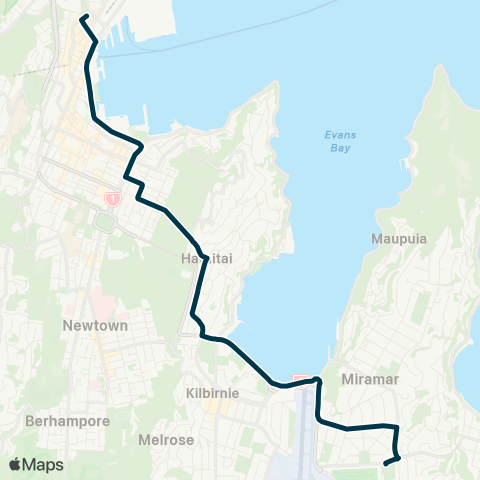 Metlink Wellington - Mt Victoria - Hataitai - Scots Coll map