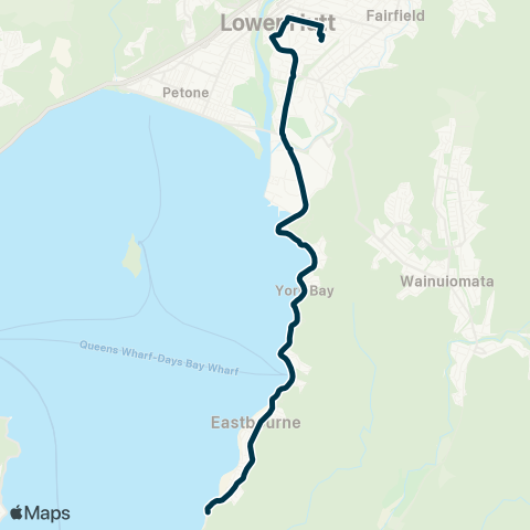 Metlink Hutt Intermediate & Hutt Val High Schools - Eastbourne map