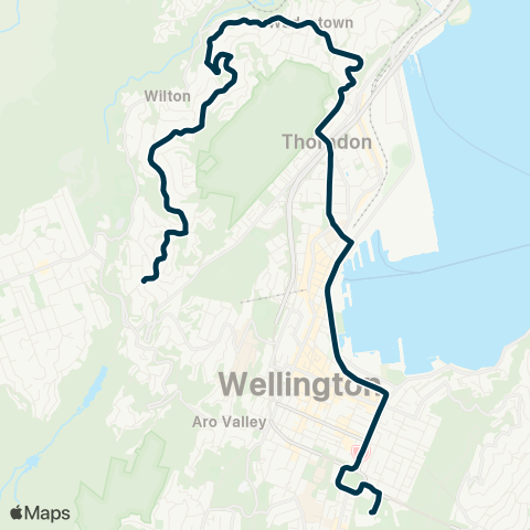 Metlink Wellington Coll - Wilton - Mairangi - Northland map