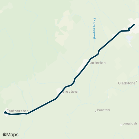 Metlink Greytown - Carterton - Wairarapa College map