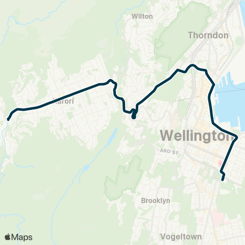 Metlink Karori - Wellington College map