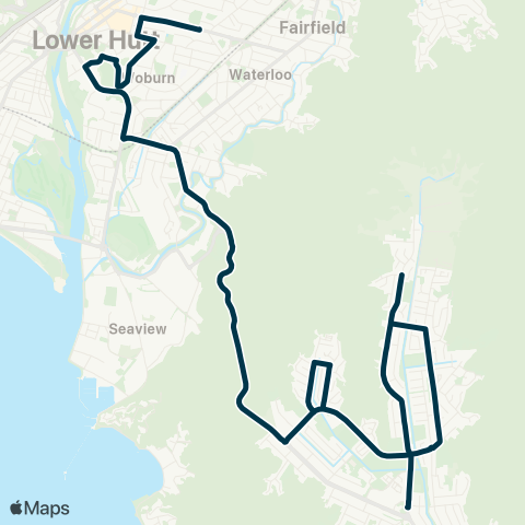 Metlink Wainuiomata N - Hutt Val HS, Sacred Heart & St Bernard's Colleges map