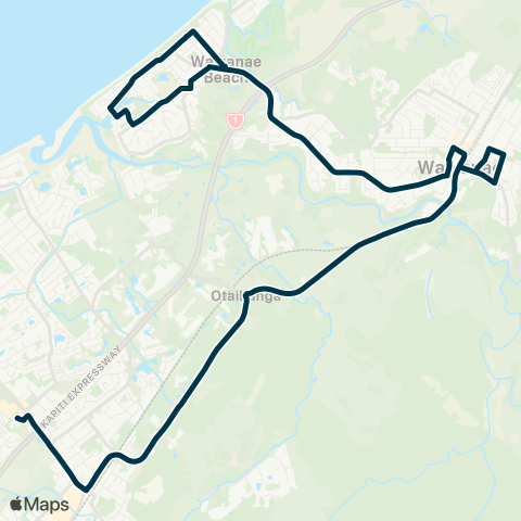 Metlink Waikanae Bch S - Waikanae - Kapanui & Waikanae Schools map