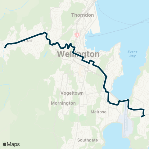 Metlink Karori - Kelburn - St Patrick's & Scots Colleges map