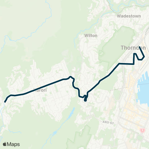 Metlink Karori - Thorndon Colleges map