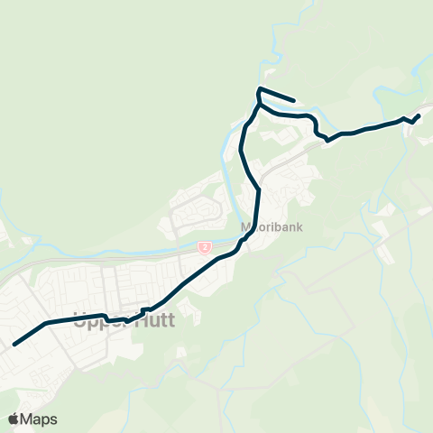 Metlink Plateau & Birchville Schools - Birchville - Brown Owl - Trentham map