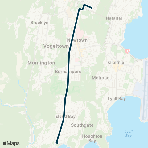 Metlink Wellington E Girls' College - Island Bay map