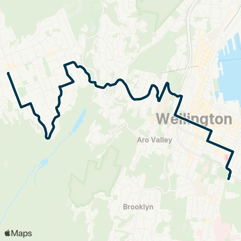 Metlink Karori (Wrights Hill) - Kelburn - Wellington Coll, St Mark's & Wellington High Schools map