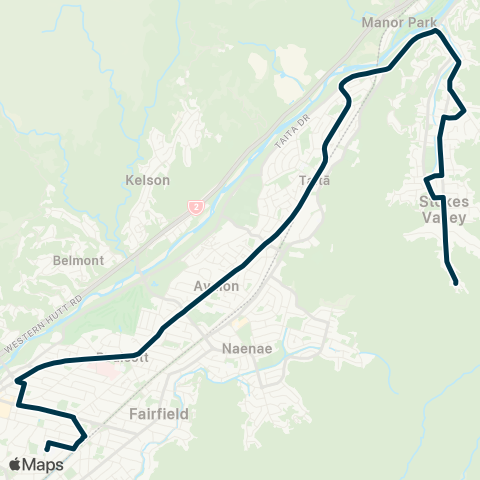 Metlink Hutt Intermediate Sch, St Bernard's Coll, Chilton St James Sch & St Oran’s Coll - Stokes Val map