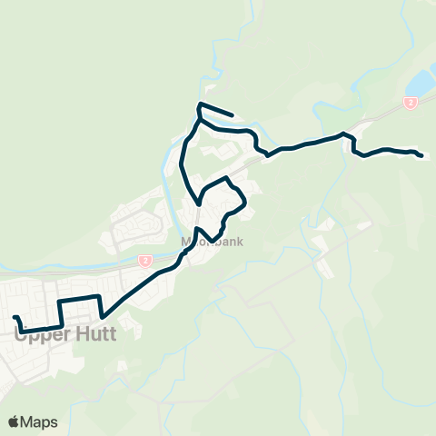 Metlink Te Marua - Birchville - Brown Owl - Oxford Crescent, St Joseph’s, Fraser Crescent & Maidstone Intermediate Schools map